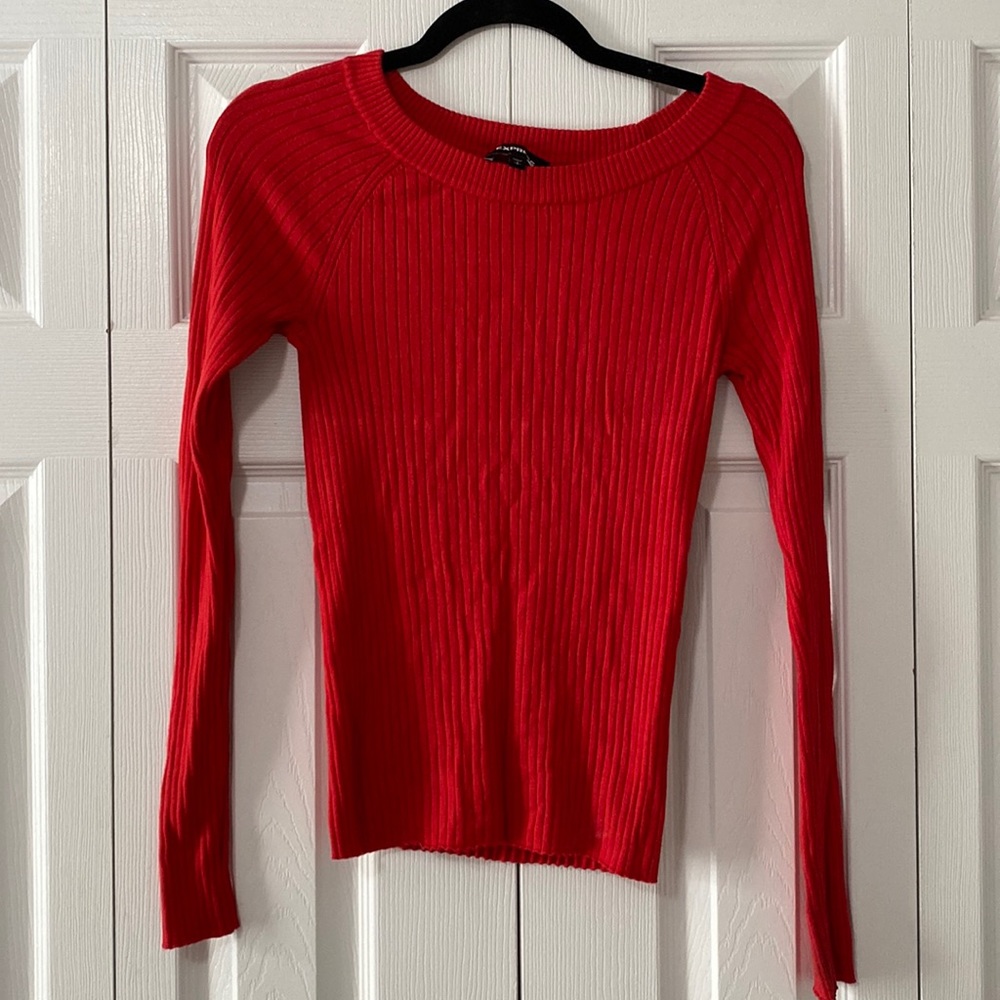 Red Express Ribbed Sweater